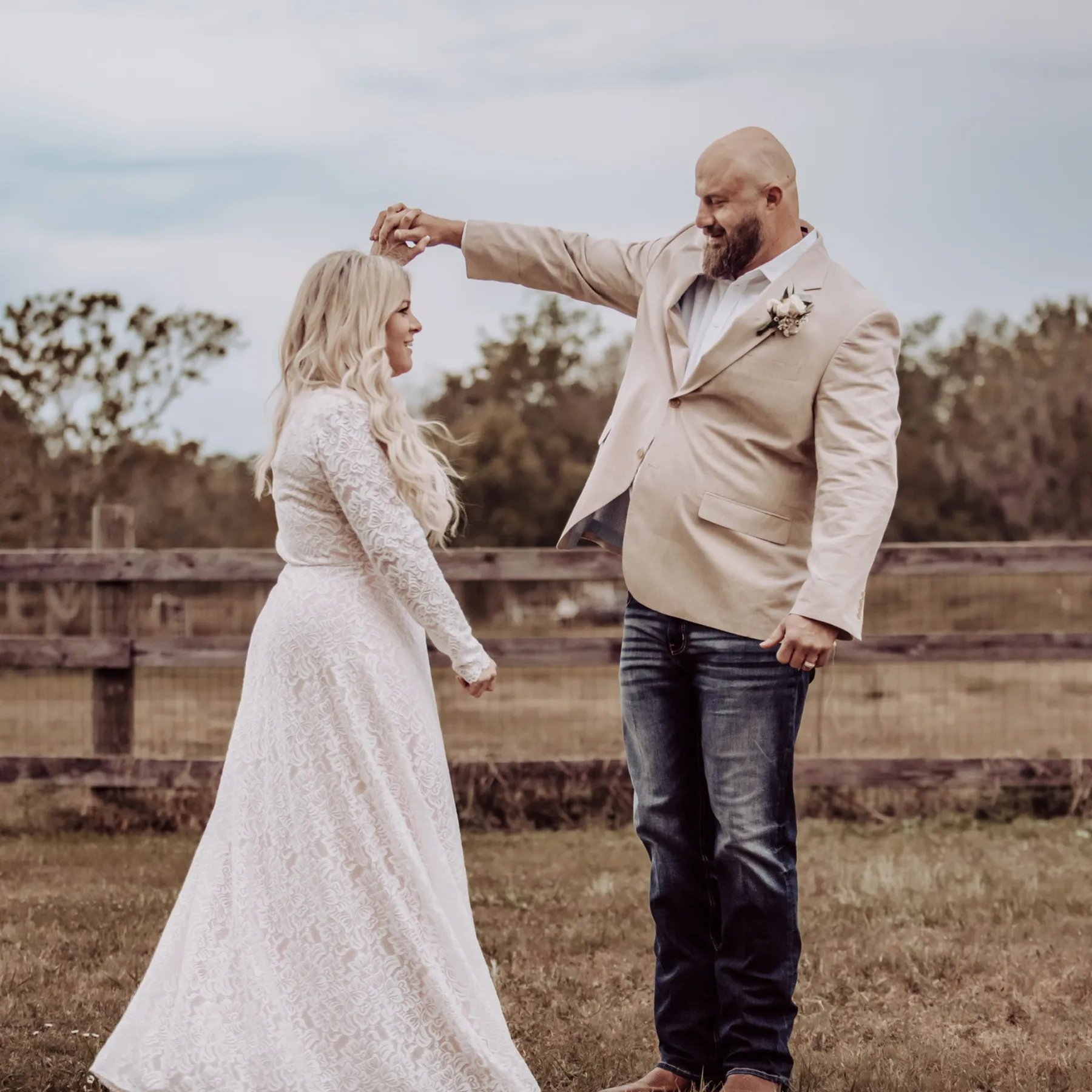 Long Sleeves lace wedding dress  #1258