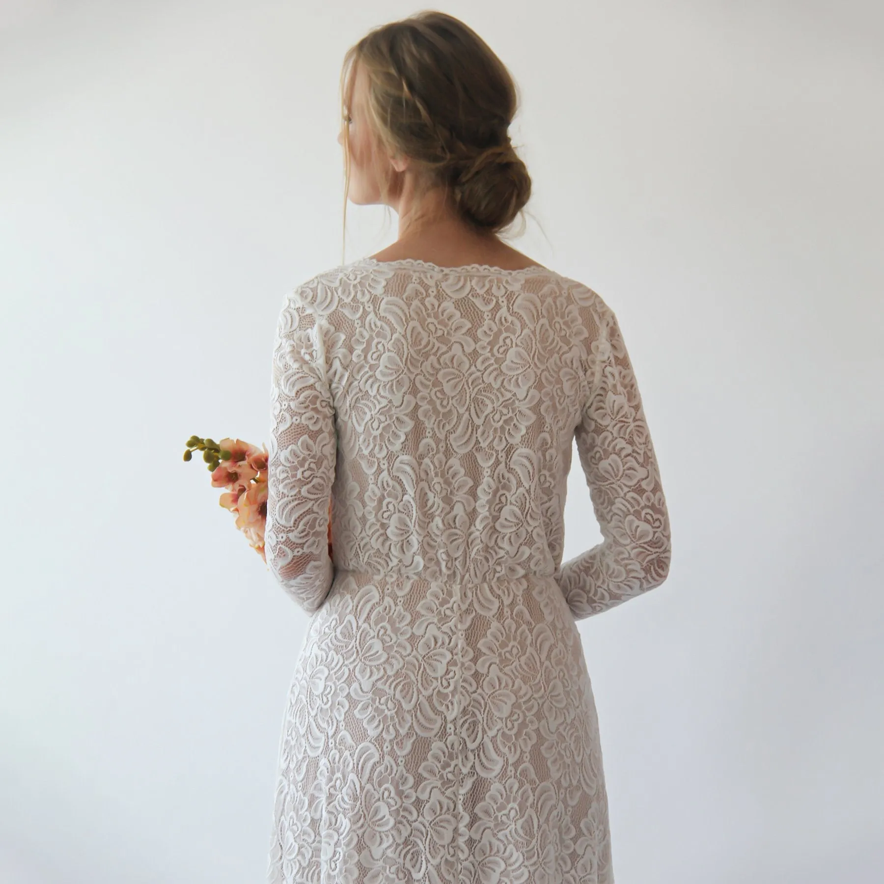 Long Sleeves lace wedding dress  #1258