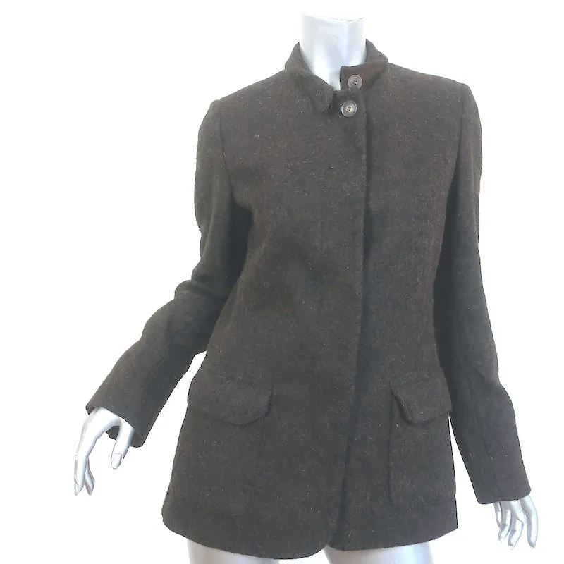 Loro Piana Button-Up Jacket Dark Brown Felt Size 42