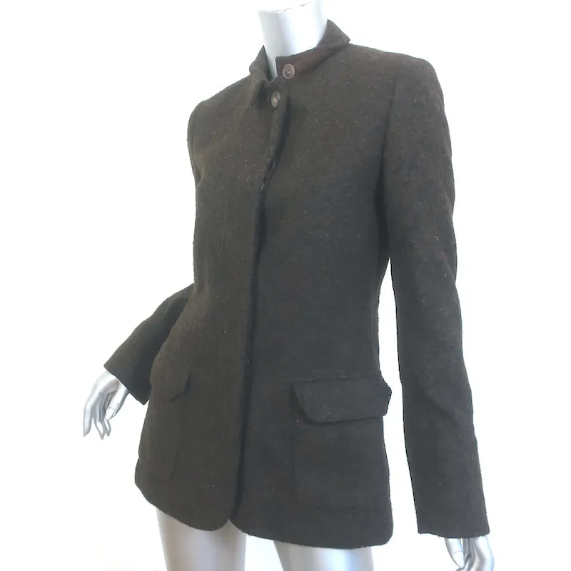 Loro Piana Button-Up Jacket Dark Brown Felt Size 42