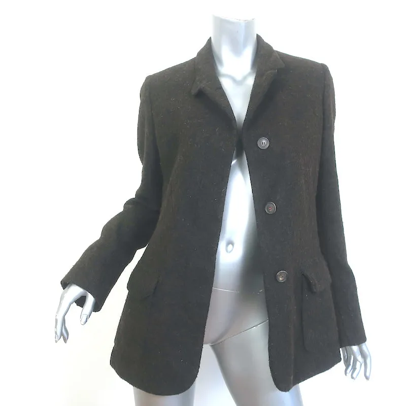 Loro Piana Button-Up Jacket Dark Brown Felt Size 42