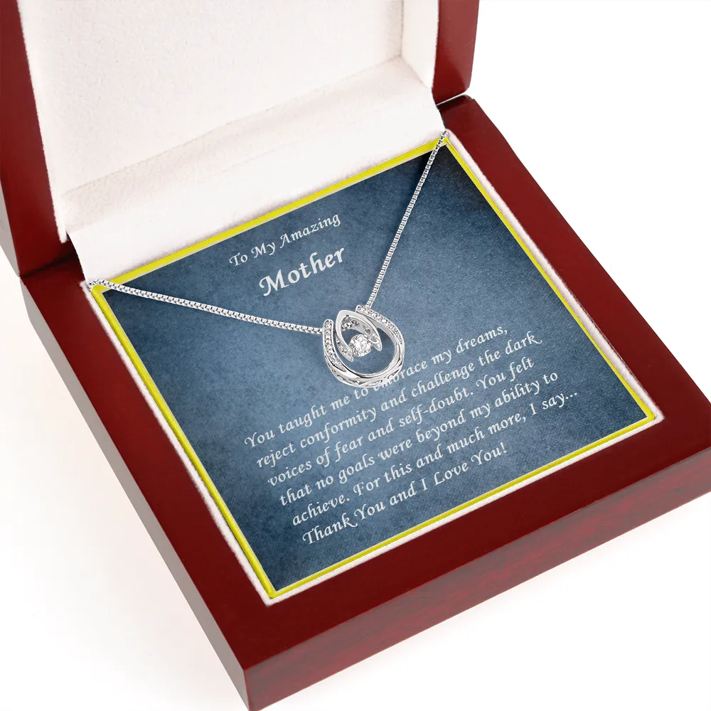 Lucky in Love Necklace, For Her, Mother, Mom, Grandmother, Aunt, Sister, Wife, Girlfriend, w/ Message Card