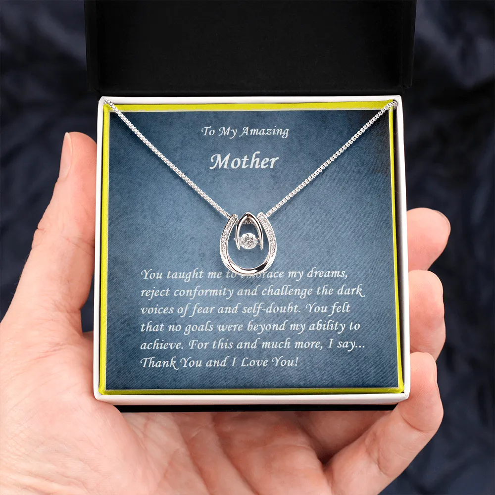 Lucky in Love Necklace, For Her, Mother, Mom, Grandmother, Aunt, Sister, Wife, Girlfriend, w/ Message Card