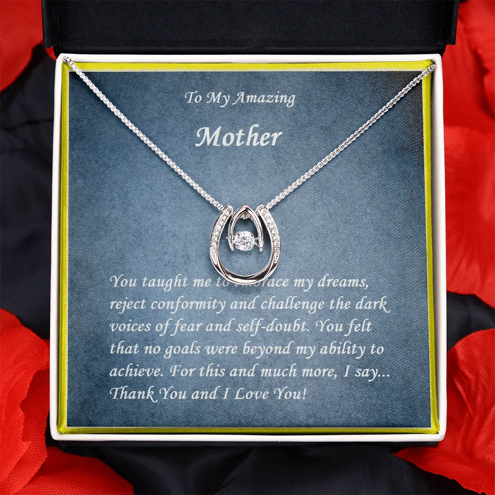 Lucky in Love Necklace, For Her, Mother, Mom, Grandmother, Aunt, Sister, Wife, Girlfriend, w/ Message Card