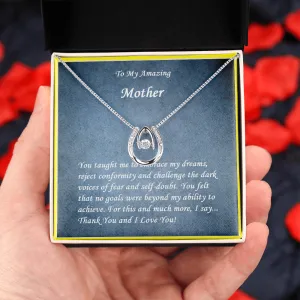 Lucky in Love Necklace, For Her, Mother, Mom, Grandmother, Aunt, Sister, Wife, Girlfriend, w/ Message Card