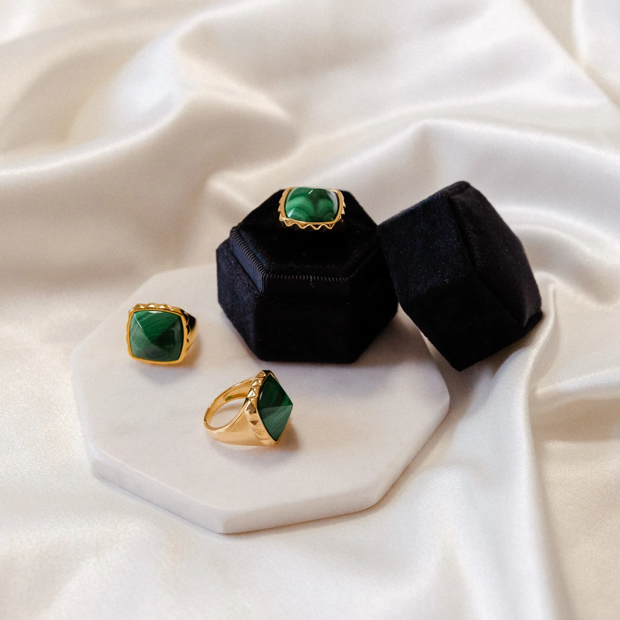 Malachite Pyramid Ring