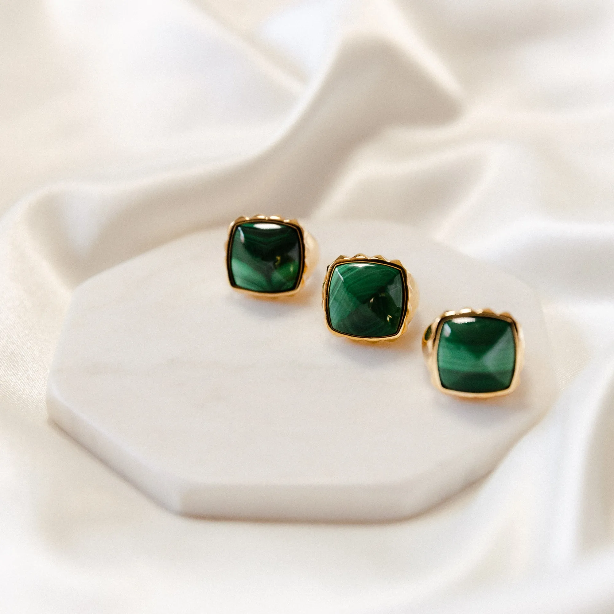 Malachite Pyramid Ring