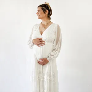 Maternity Chiffon & Lace Dress #7005