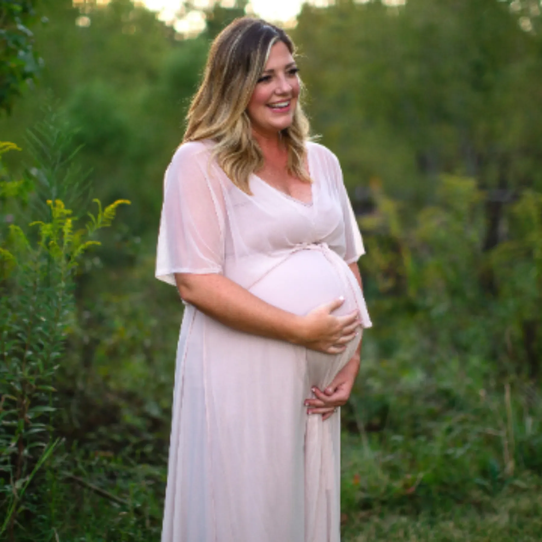 Maternity Chiffon Mesh Dress #1027