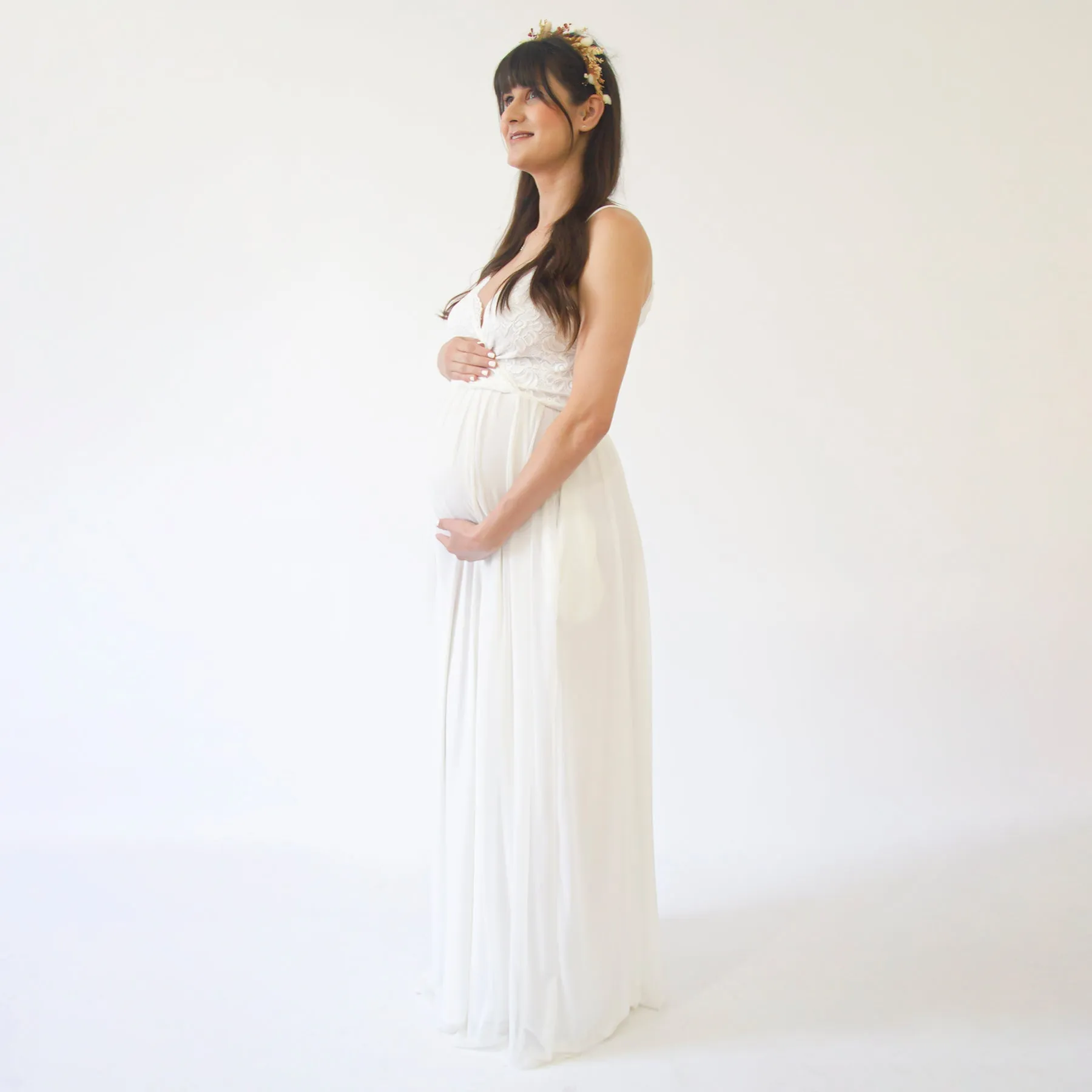 Maternity Chiffon Mesh Dress  #7015