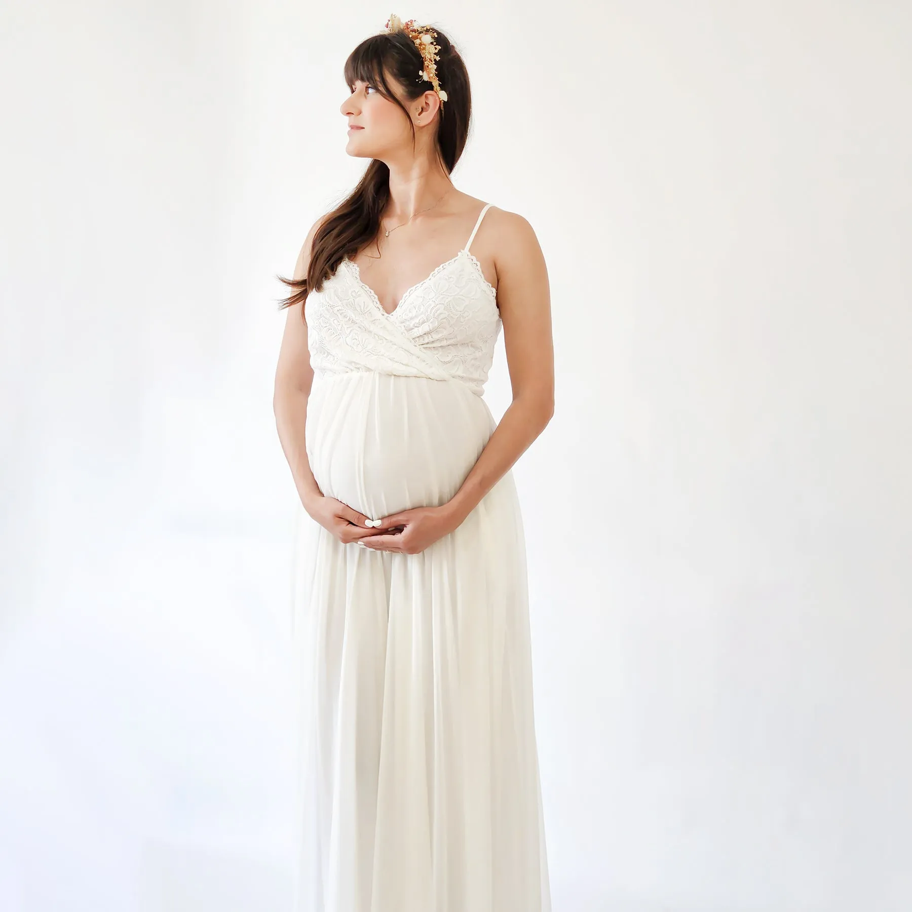 Maternity Chiffon Mesh Dress  #7015