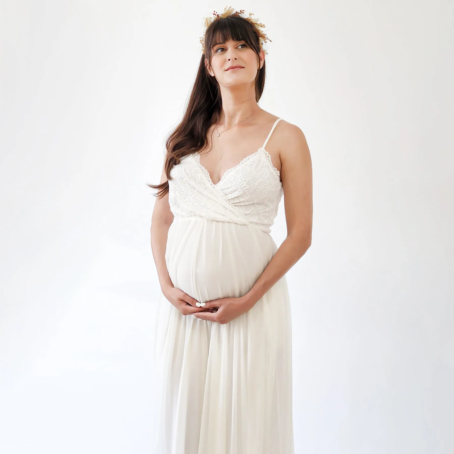 Maternity Chiffon Mesh Dress  #7015