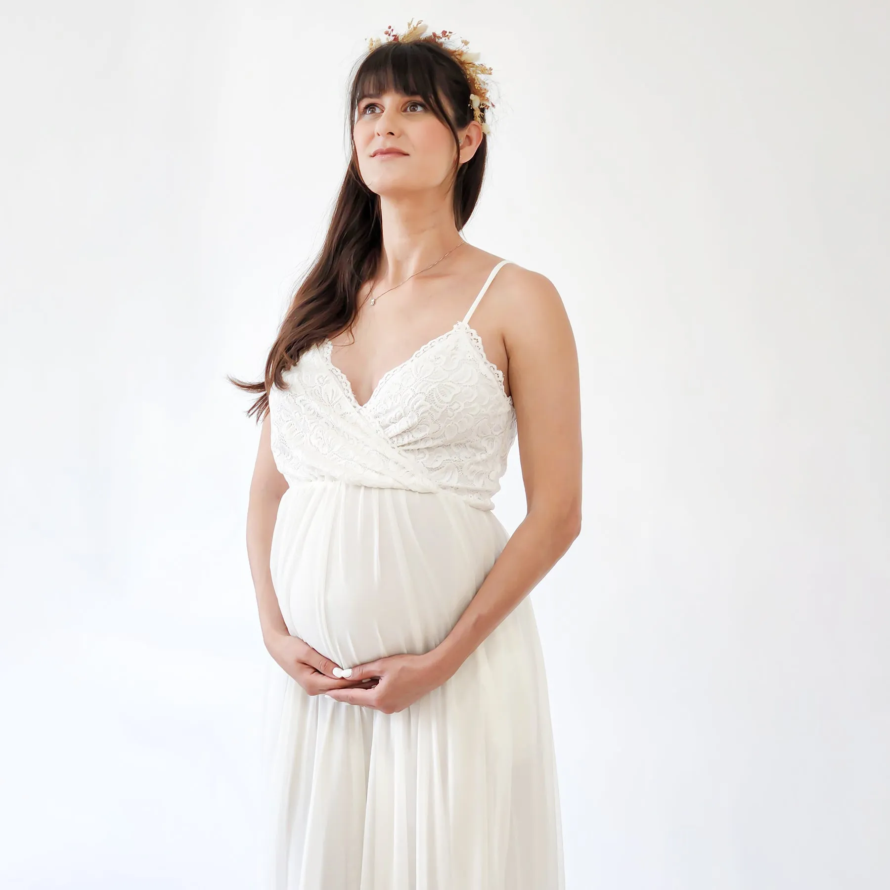 Maternity Chiffon Mesh Dress  #7015