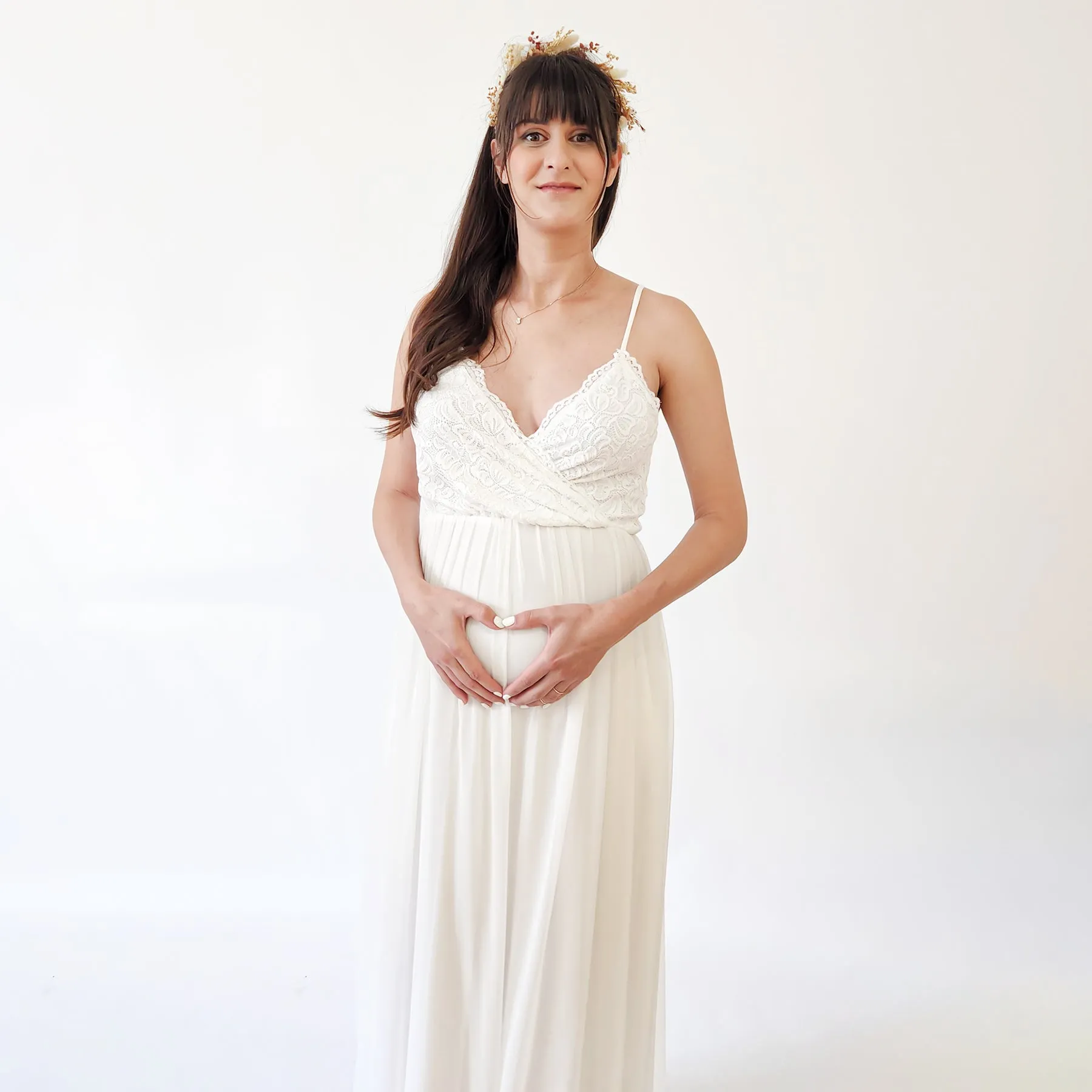 Maternity Chiffon Mesh Dress  #7015
