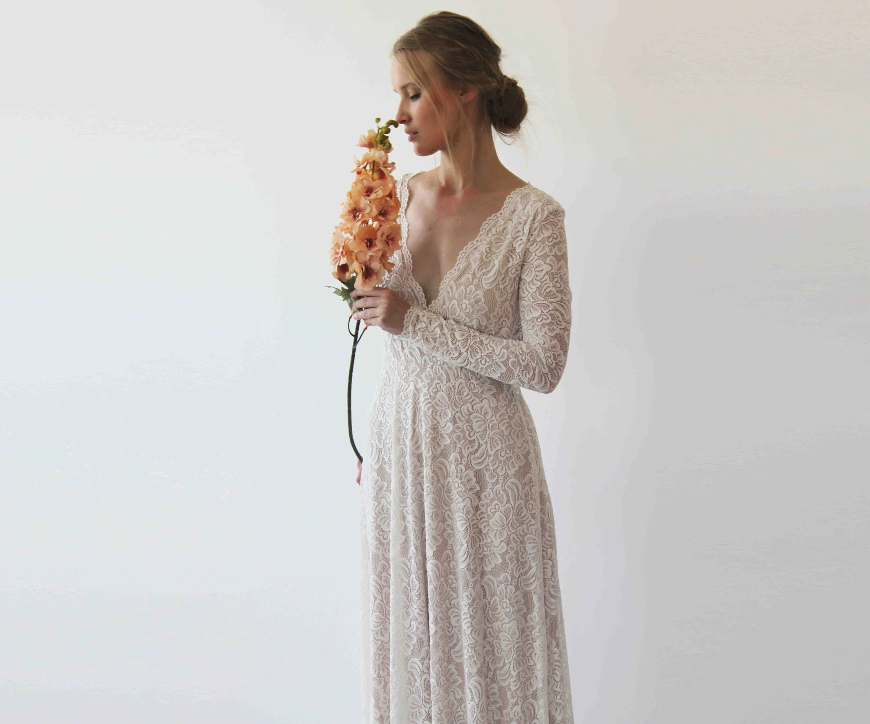 Maternity Ivory Blush Dress #1258