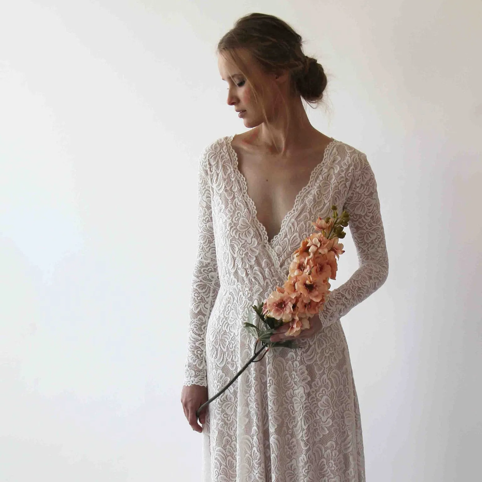 Maternity Ivory Blush Dress #1258