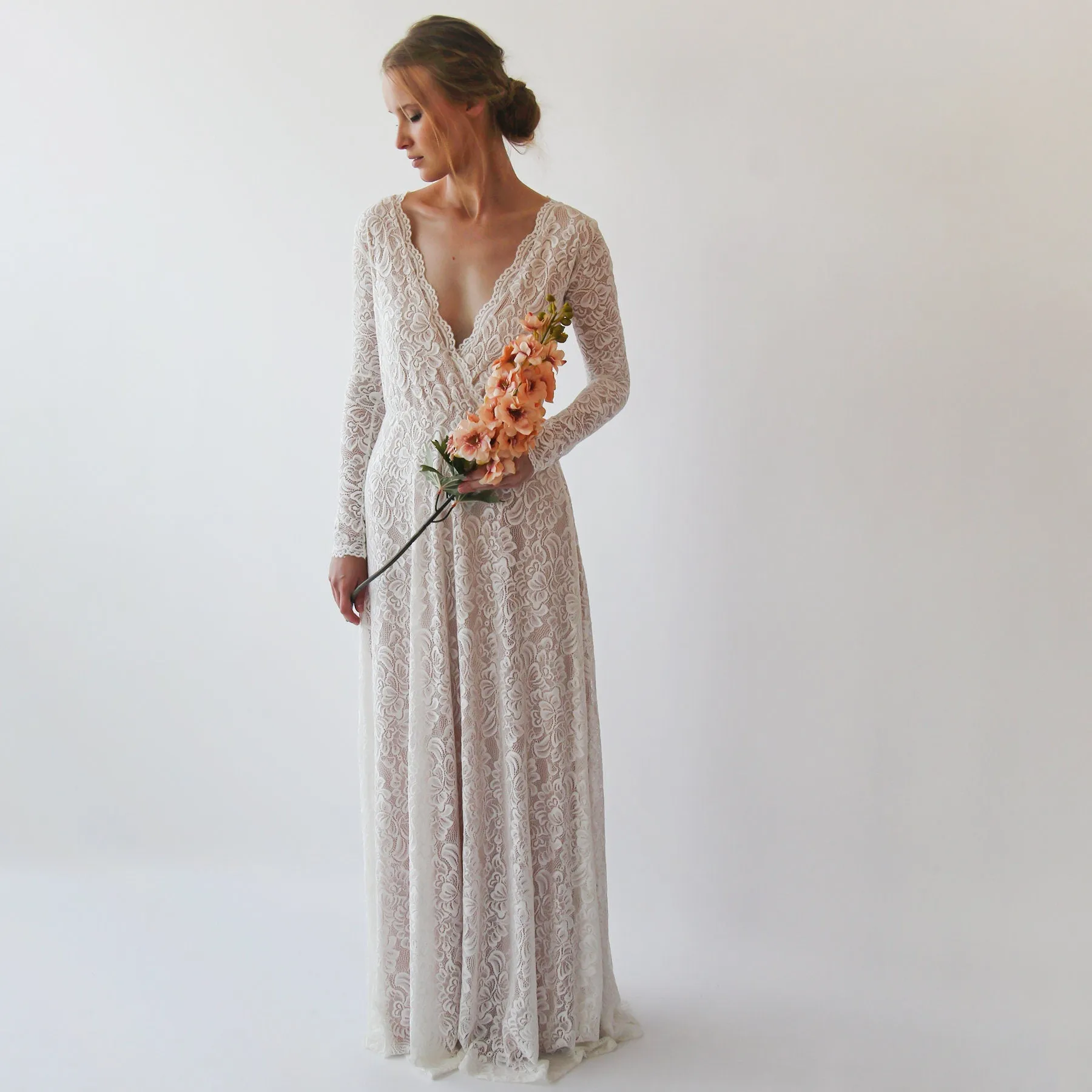 Maternity Ivory Blush Dress #1258
