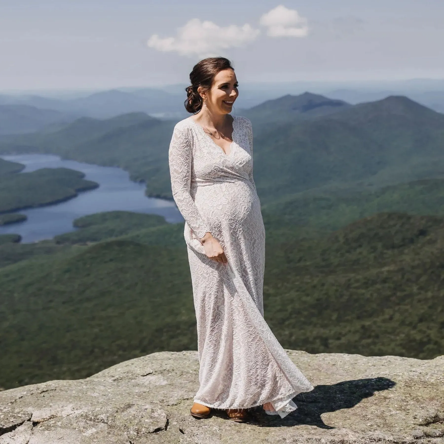 Maternity Ivory Blush Dress #1258