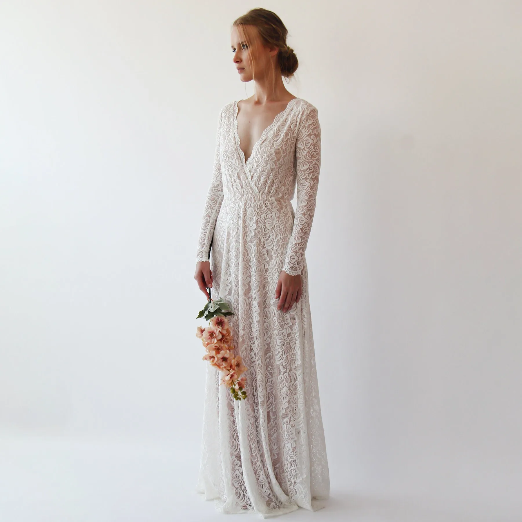 Maternity Ivory Blush Dress #1258