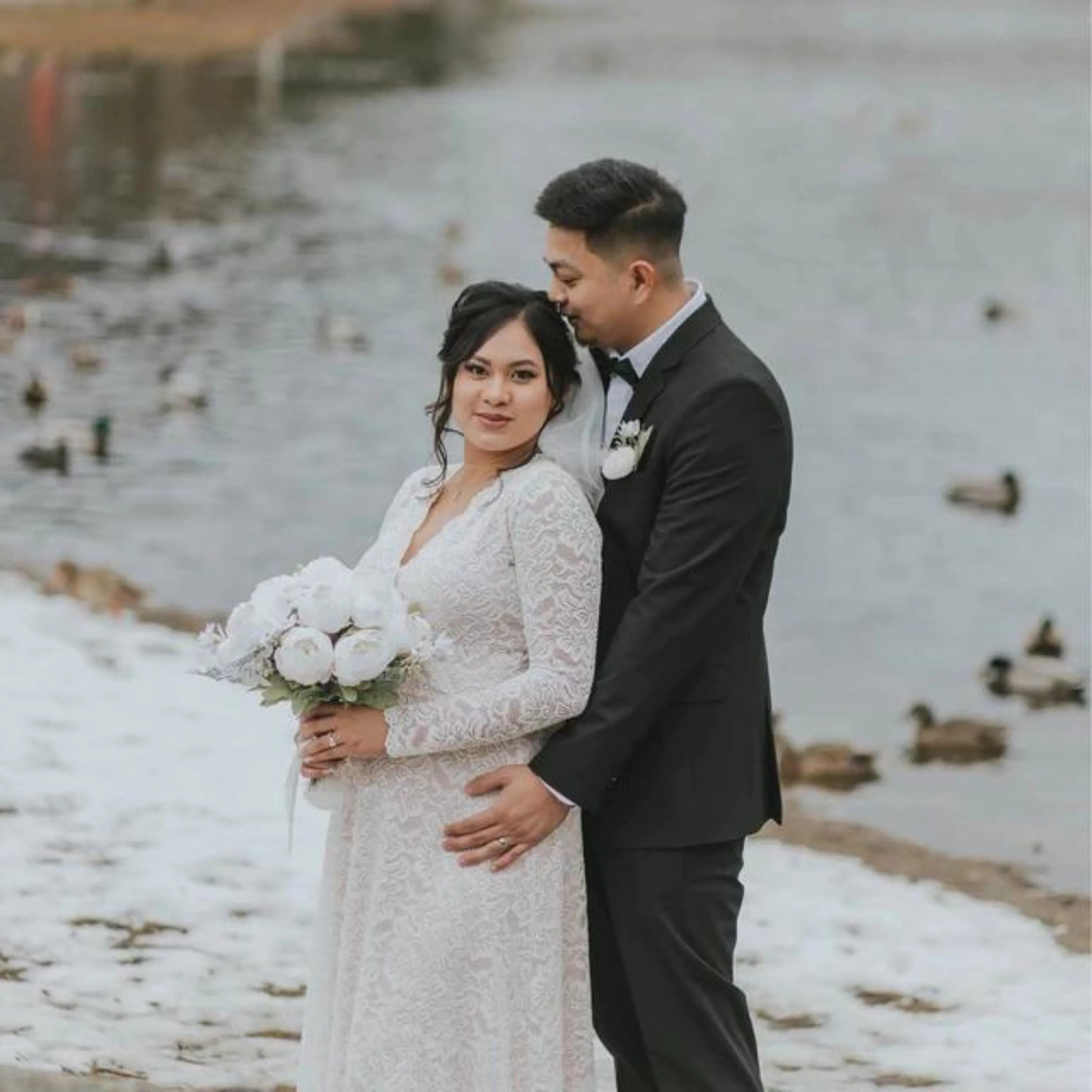 Maternity Ivory Blush Dress #1258