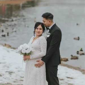 Maternity Ivory Blush Dress #1258