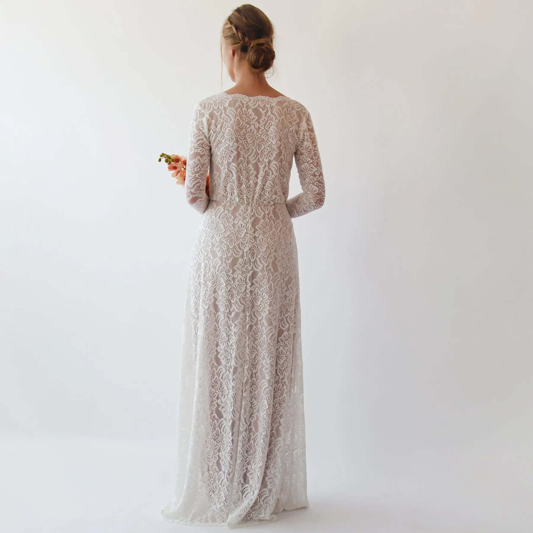 Maternity Ivory Blush Dress #1258