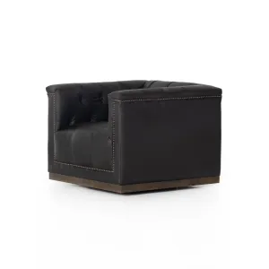 Maxx Leather Swivel Chair - Heirloom Black