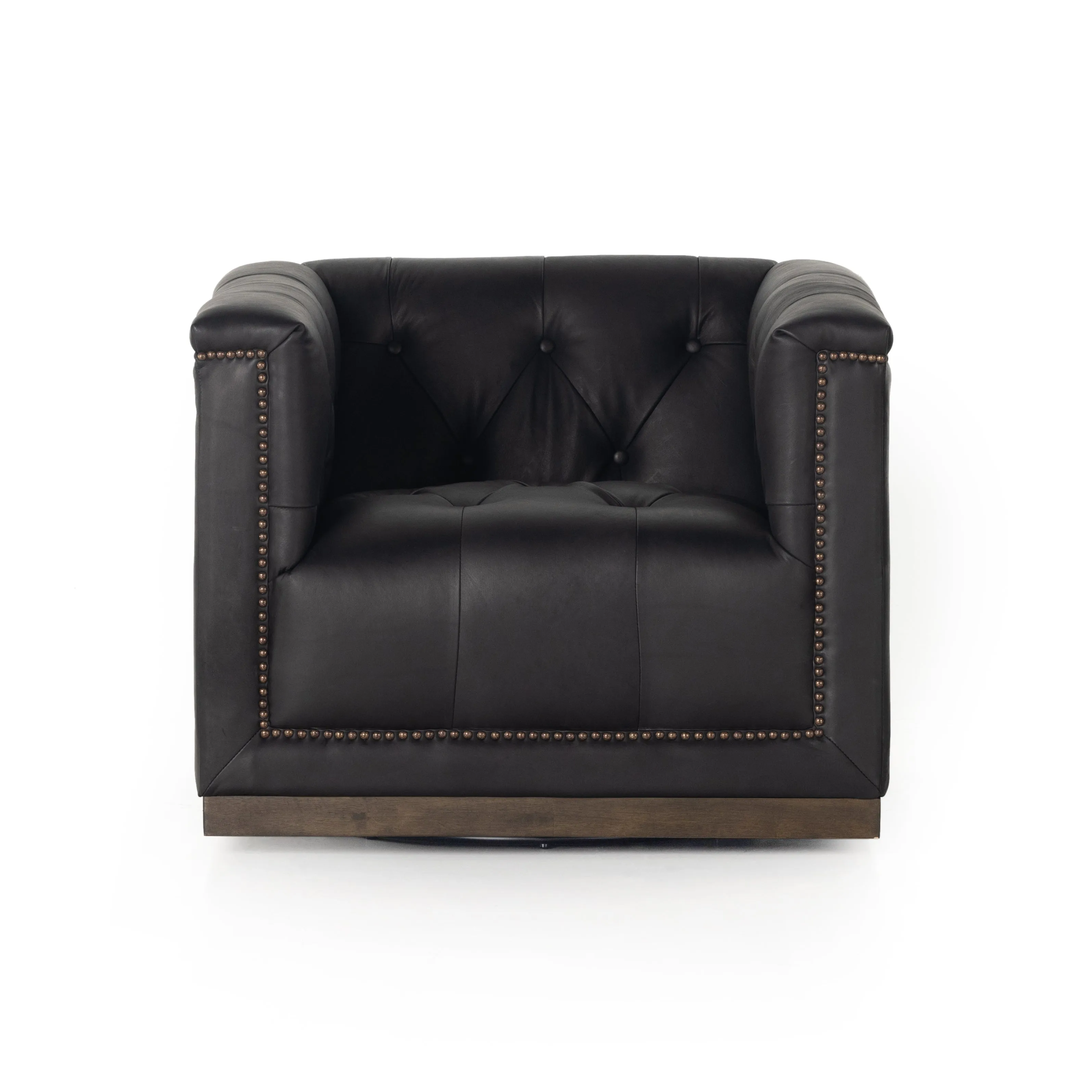 Maxx Leather Swivel Chair - Heirloom Black