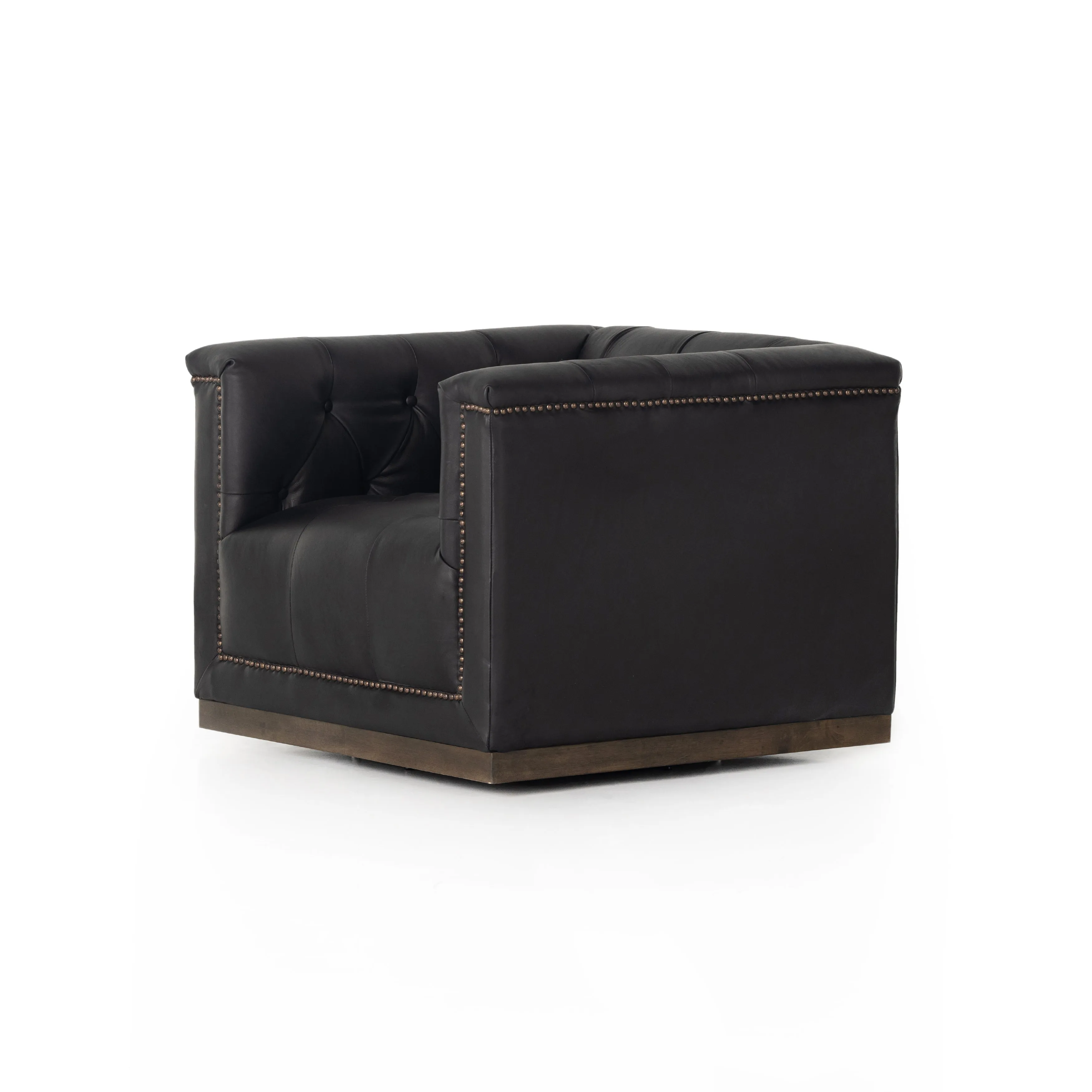 Maxx Leather Swivel Chair - Heirloom Black