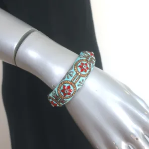 MCL by Matthew Campbell Laurenza Sapphire & Citrine Floral Cuff Bracelet Blue