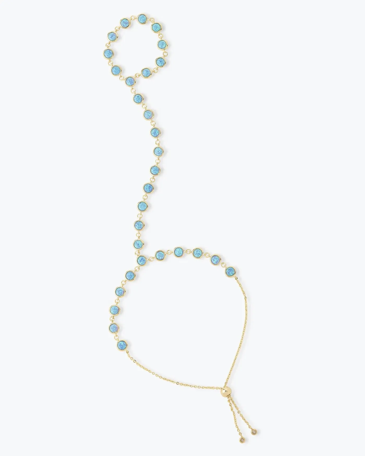 Melinda Maria She's So Fire Blue Opal Hand Chain