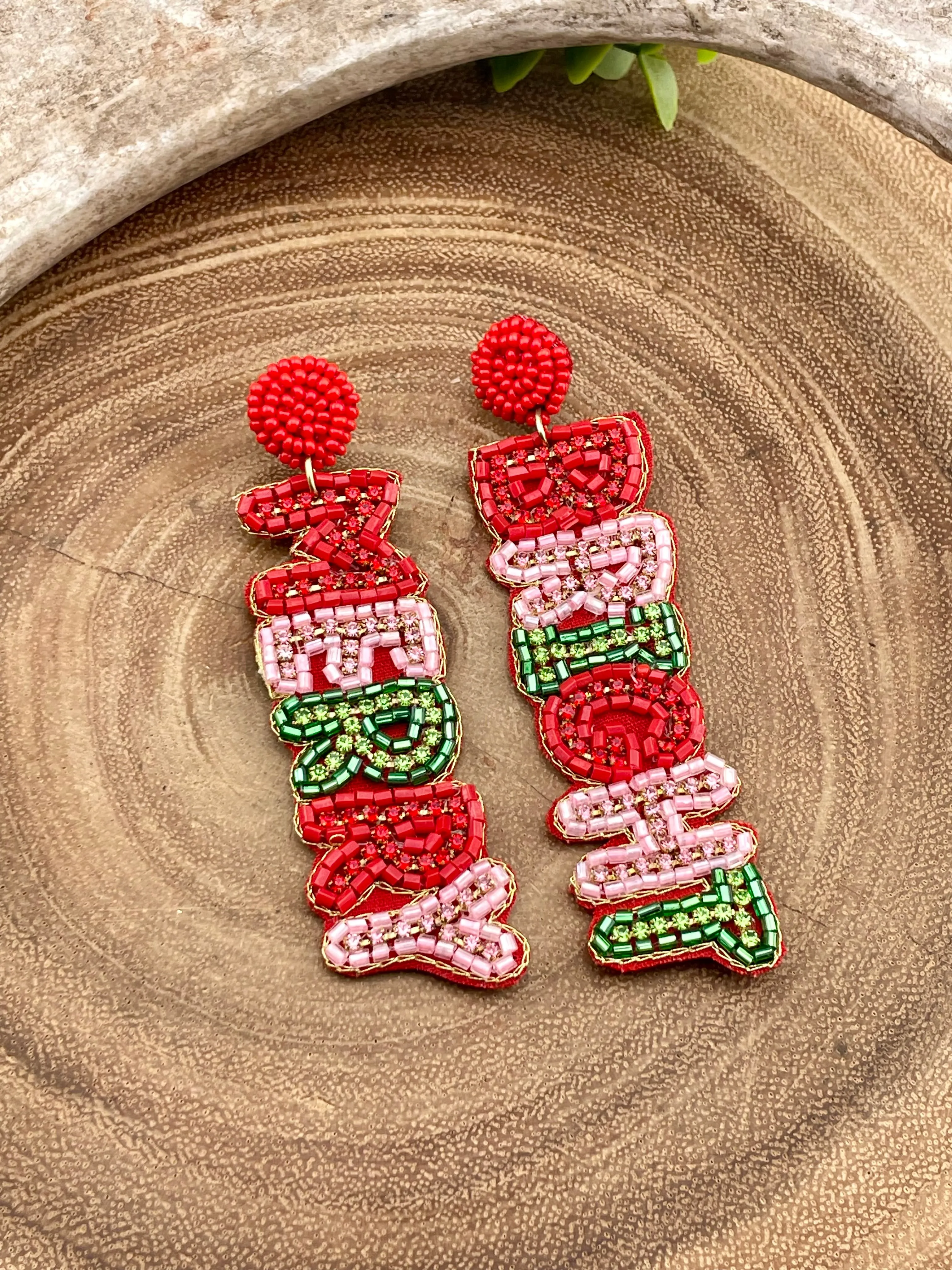 Merry Bright Beaded Earrings