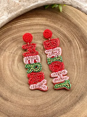 Merry Bright Beaded Earrings