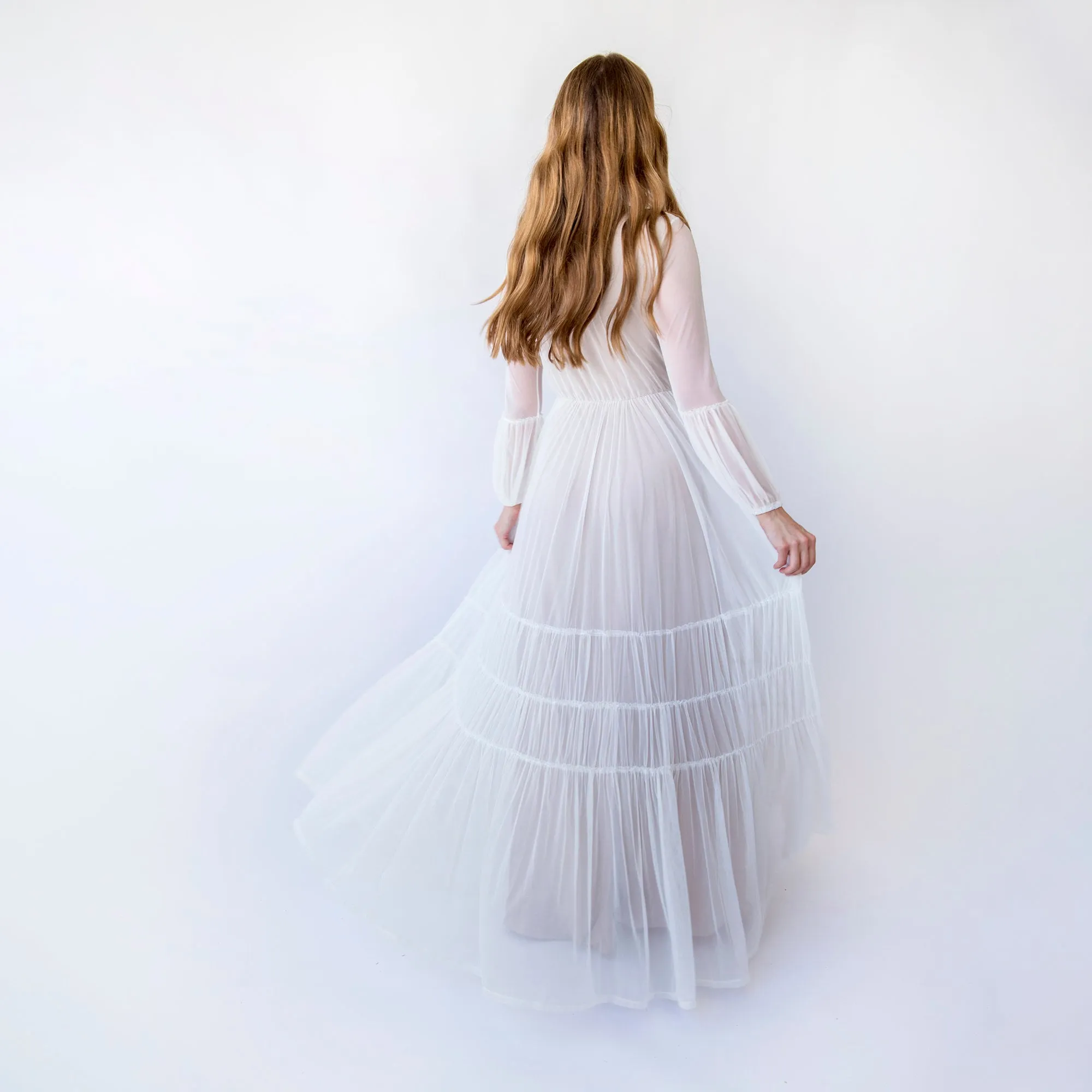 Mesh Chiffon Wedding Dress #1462