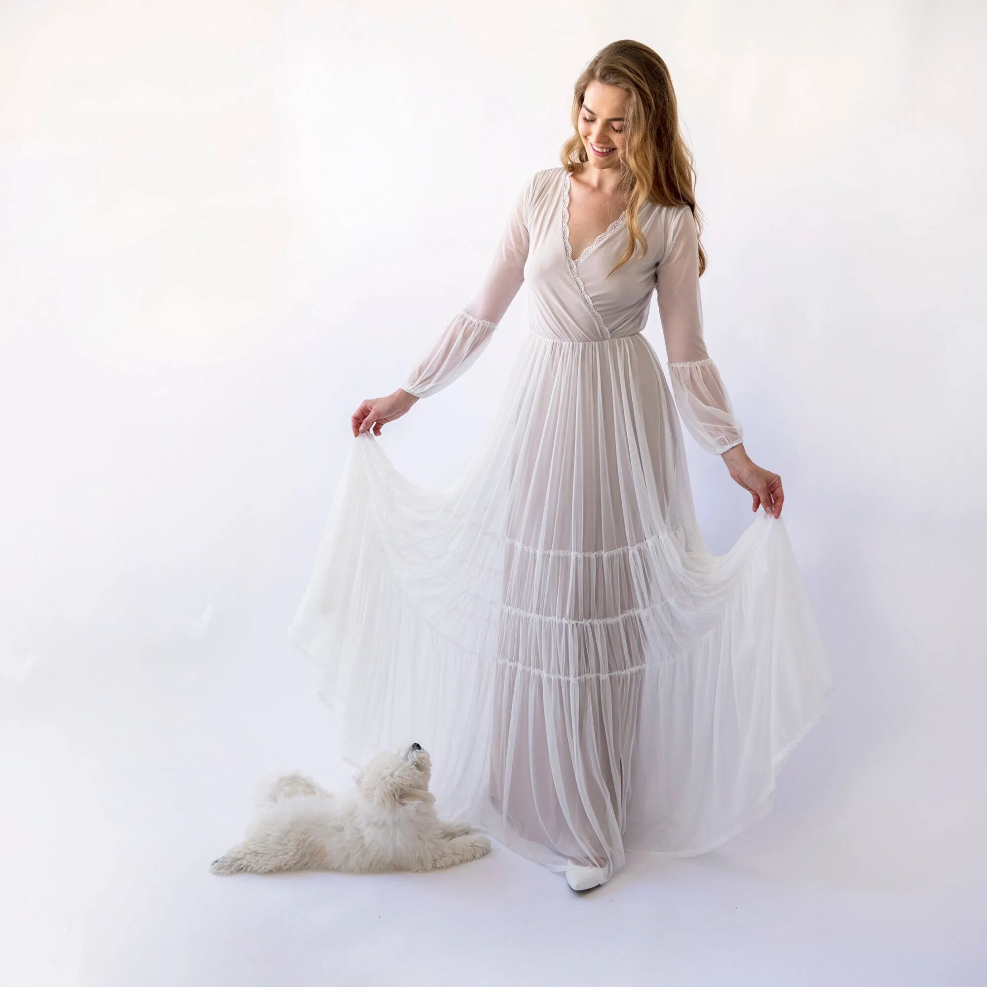 Mesh Chiffon Wedding Dress #1462