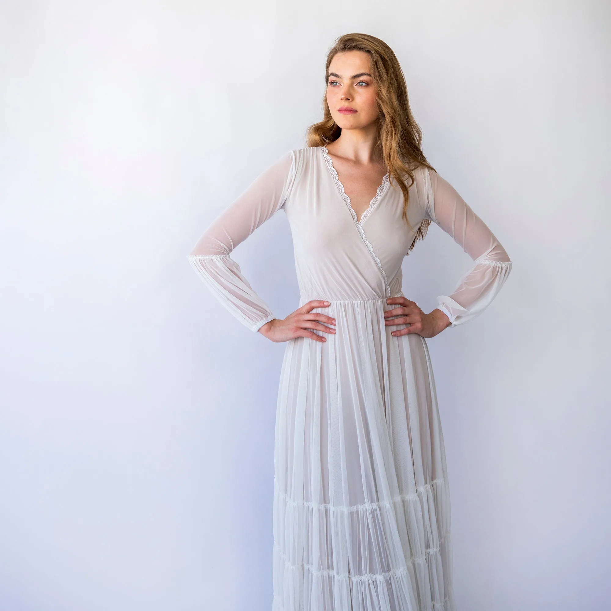 Mesh Chiffon Wedding Dress #1462