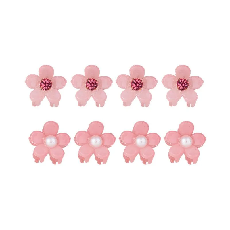 Mini Candy Color Flower Hair Clips