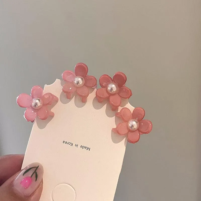 Mini Candy Color Flower Hair Clips