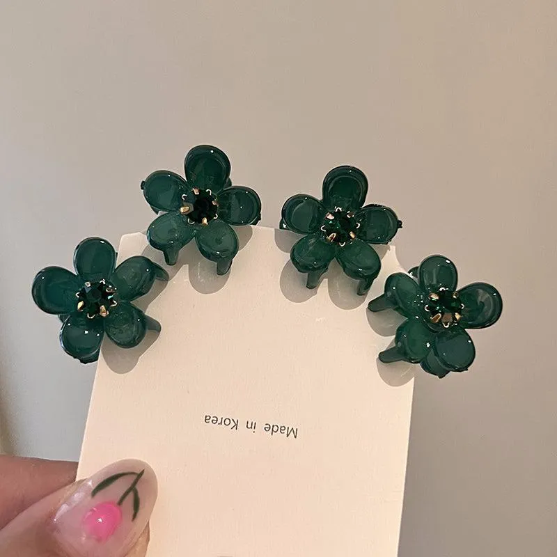 Mini Candy Color Flower Hair Clips