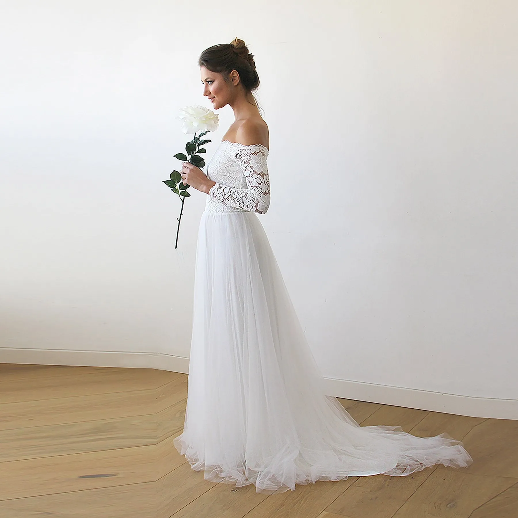 Mini Me Collection Ivory Wedding Train Dress   #1162