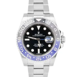 MINT Rolex GMT-Master II Blue Black BATMAN Ceramic Steel 40mm Watch 116710 BLNR