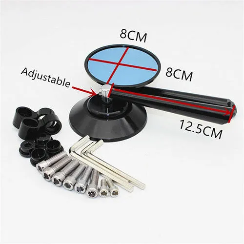 Motorcycles Handle Round Anti Glare Mirrors  - Set of 1