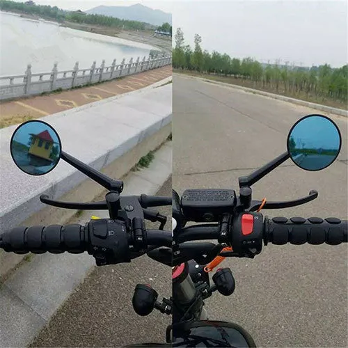 Motorcycles Handle Round Anti Glare Mirrors  - Set of 1