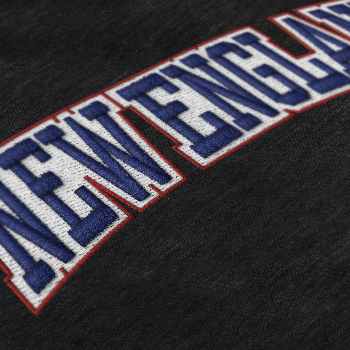 New England Arch Faux Embroidery Hoodie