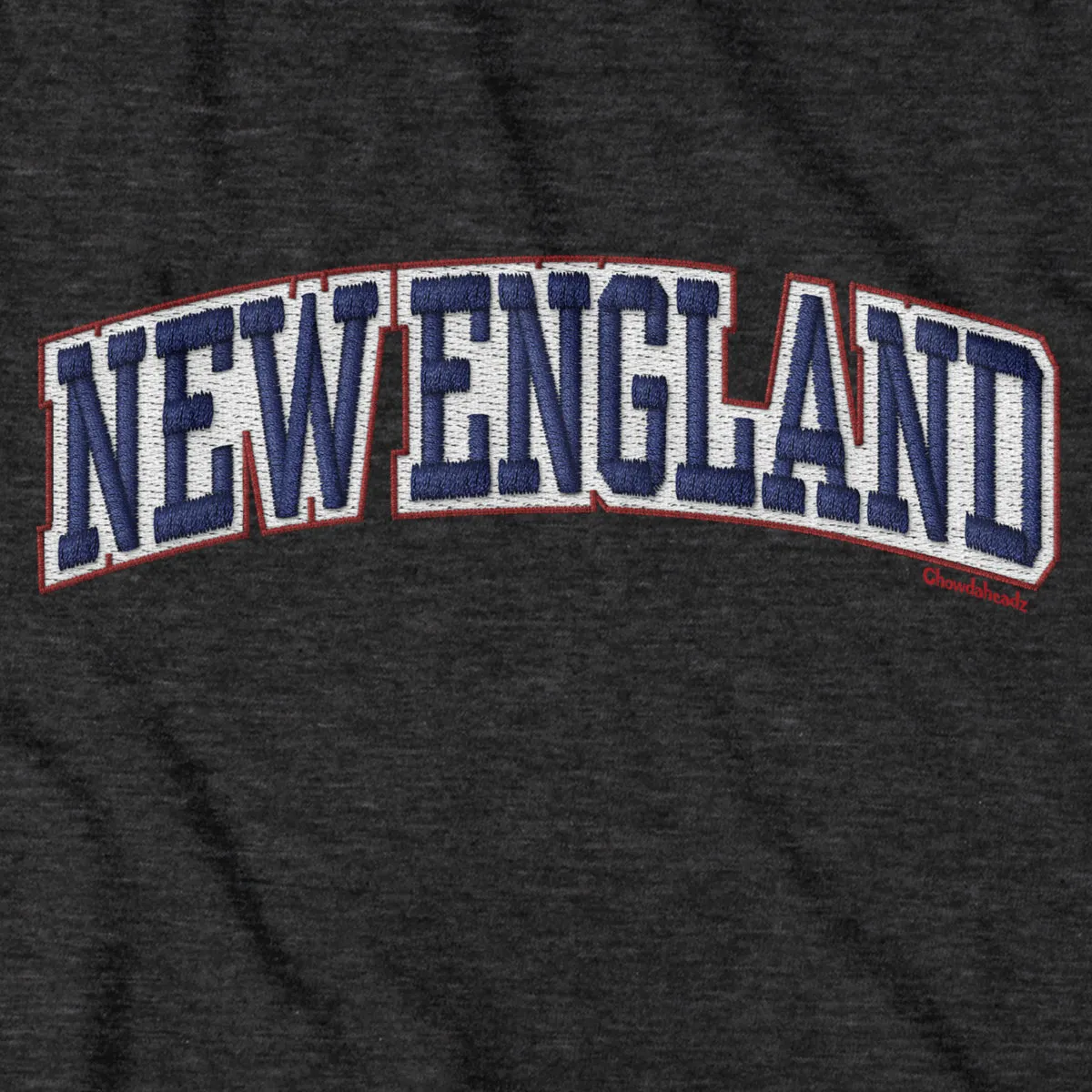 New England Arch Faux Embroidery Hoodie
