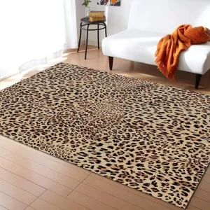 New Leopard Print Cheetah Art Area Rugs, Fashion Leopard Pattern Soft Washable Indoor Non-Slip Rug for Room Sofa Living Room Mat Bedroom Home Decor Floor Mat 4 Ft X 6Ft