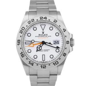 NEW MARCH 2024 PAPERS Rolex Explorer II 42mm POLAR WHITE Steel Watch 226570 BOX