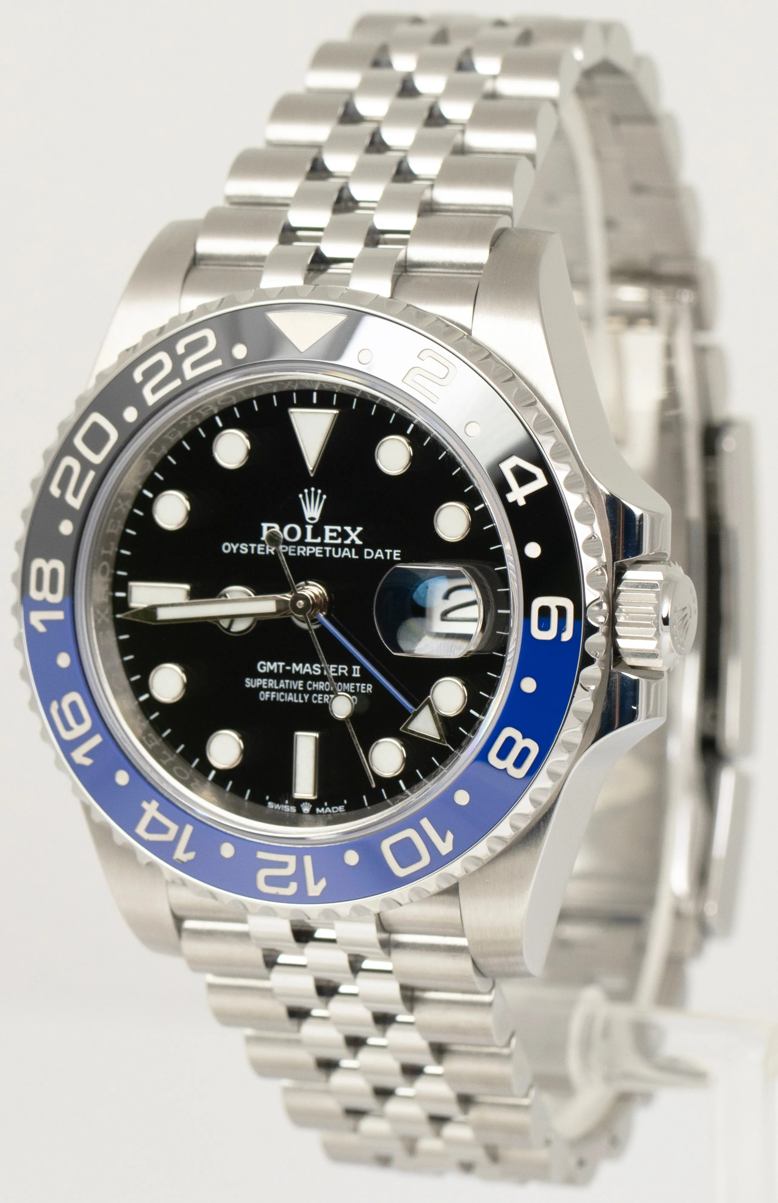 NEW PAPERS Rolex GMT-Master II BATMAN Blue Jubilee 40mm Watch 126710 BLNR B P