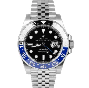 NEW PAPERS Rolex GMT-Master II BATMAN Blue Jubilee 40mm Watch 126710 BLNR B P