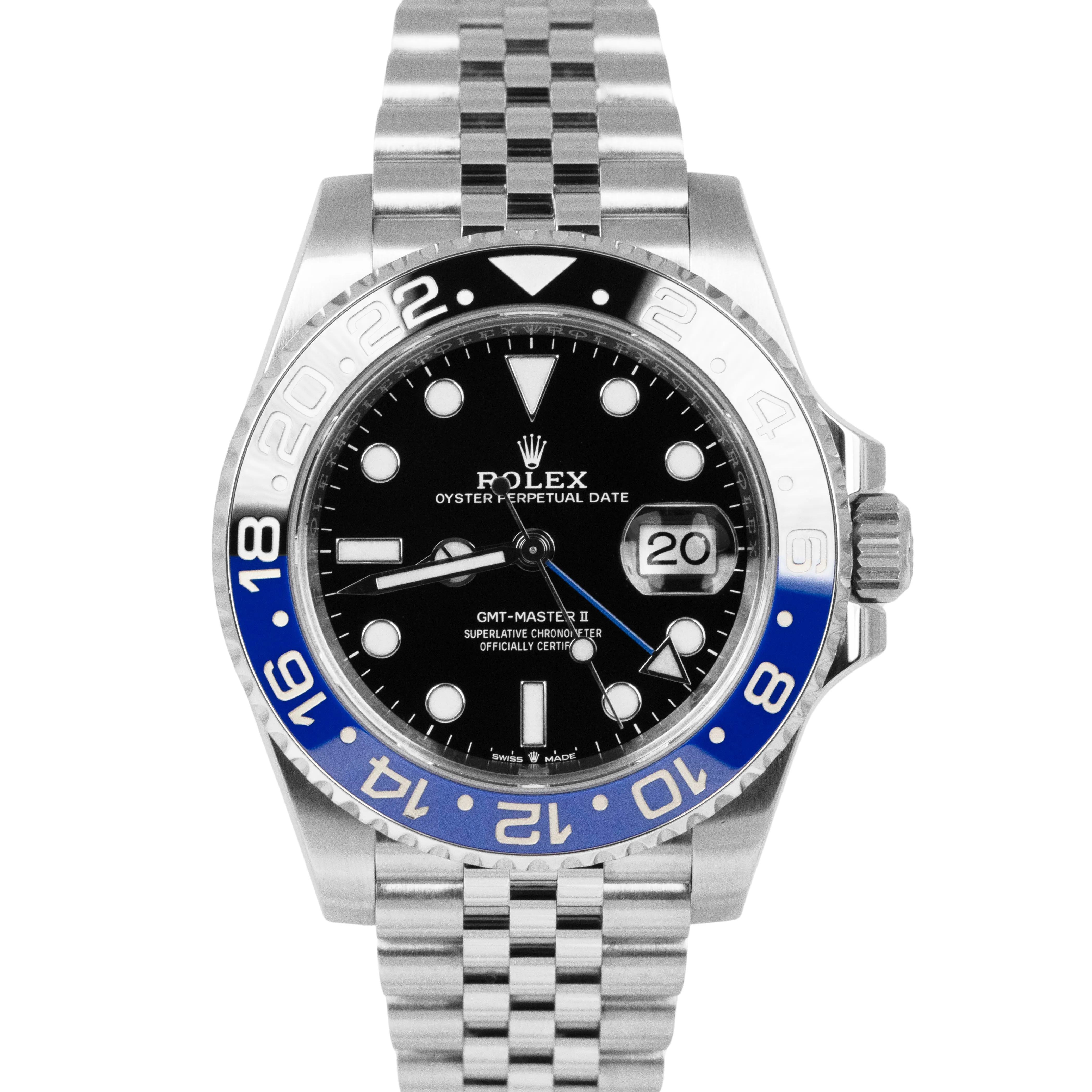 NEW PAPERS Rolex GMT-Master II BATMAN Blue Jubilee 40mm Watch 126710 BLNR B P